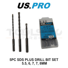 US PRO Tools 5PC SDS Plus Drill Bit Set - 5.5, 6, 7, 7, 8MM 7230