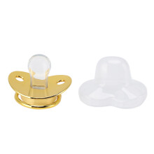 Baby-Schnuller Herzform mit funkelnden Strasssteinen, Baby-Getriebe, weicher leichter Schnuller, Babyschnuller-Nippel, Gold