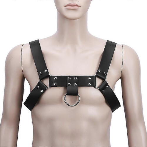 Men's Leather Restraint Chest Harness Suspenders 2