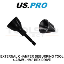 US PRO Tools External Chamfer Deburring Tools 4-22MM - 1/4" Hex Drive 7224