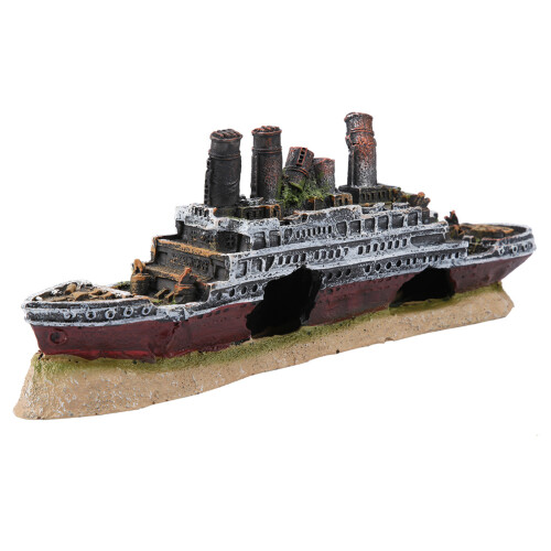 Titanic Lost Wrecked Boat Ship Aquarium Decoration 2