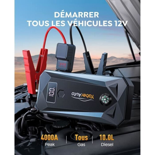 Auto Startboost - Booster - 4000A - 26800mAh - 12V - Draagbaar met USB en LED 1