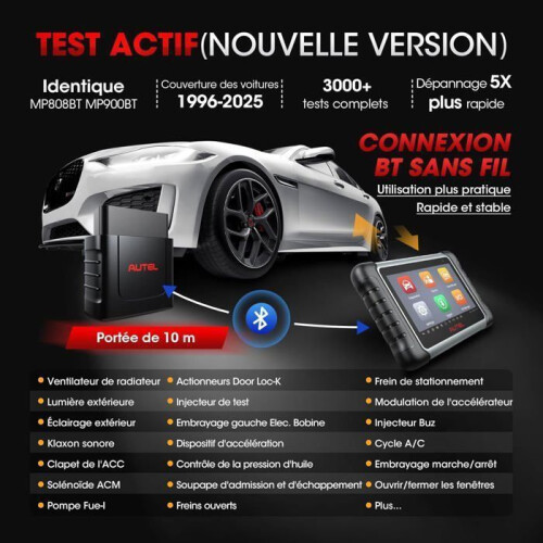 Autel Diagnosetool - AUTEL - MK808K-BT - Bidirectionele diagnose - 3000+ Actieve tests - Draadloos Bluetooth 1