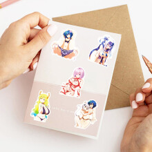 50 Stück Anime-Mädchen-Aufkleber Wasserdichte Aufkleber für Laptop, Handy, Wasserflasche, Computer, Gepäck, Helm, Skateboard, Auto BP‑00002