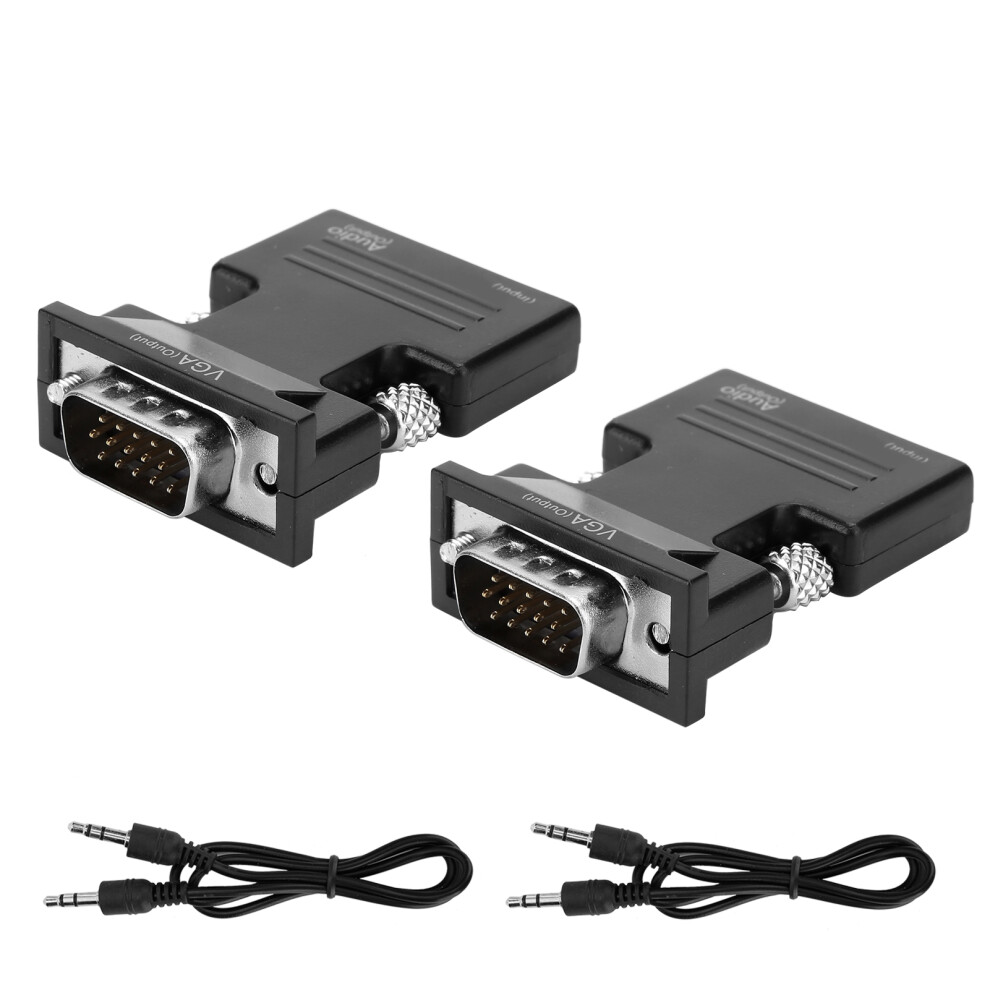 2Pcs 1080P For Hdmi To Vga Converter With Video 9387669496896