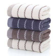 (Water Ripple style [4-piece set) 4-piece set of pure cotton facial towels for home use, adult hand and face towels, soft and absorbent