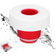 (Red White) Washing Machine Waste Pipe Connector Drain Pipe Seal Deodorant Pop up Sink Hole Plug Cover, Sealing Plug Sewer Seal Ring Pipe Connector