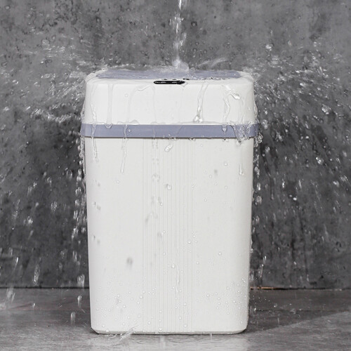 Cubo de basura inteligente con sensor, blanco, de 12 L, sin contacto 2