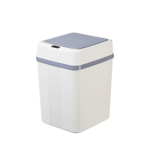 Cubo de basura inteligente con sensor, blanco, de 12 L, sin contacto 1