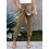 Elastische High-Waist-Hose, Khaki L, 95% Polyester 3