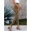 Elastische High-Waist-Hose, Khaki L, 95% Polyester 6