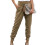Elastische High-Waist-Hose, Khaki L, 95% Polyester 2