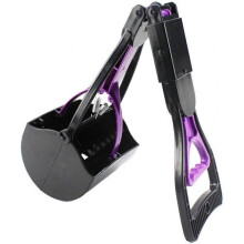 (Purple)Pet Pooper Scooper for Dogs, Portable Dog Pooper Scooper with Long Handle, Foldable Dog Poop Waste Pick Up Rake