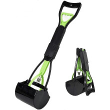 (Green)Pet Pooper Scooper for Dogs, Portable Dog Pooper Scooper with Long Handle, Foldable Dog Poop Waste Pick Up Rake