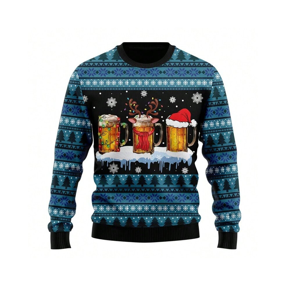 (Swea-SZF40113, 130  (7T-8T)) Fashion Beer Ugly Christmas Sweater For Women Clothes Hip Hop Bar Party Men Sweatshirts Casual Male Pullovers Beers Trac-image-OPC-PJMVW2R-NEW