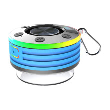 (sky blue) Bluetooth-Compatible 3 Shower Speaker With 360 Surround Sound