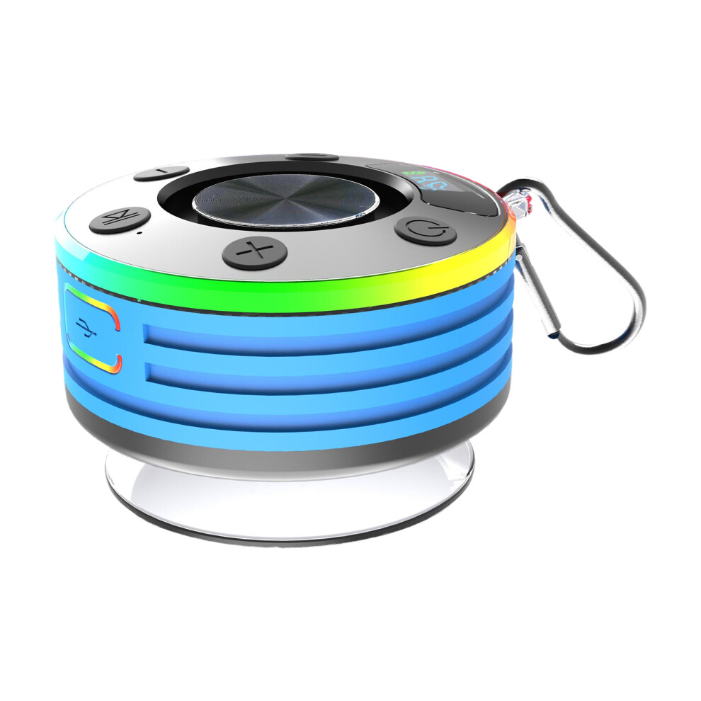 (Sky Blue) Bluetooth-Compatible 3 Shower Speaker With 360 Surround Sound Sky Blue 9396653502215