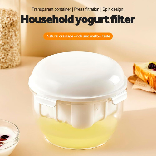 Yogurt Maker Strainer, Yogurt Strainer with Fine Mesh Bag, Capacity Bowl, Leak-Proof, Versatile Transparent Juice Filter 1
