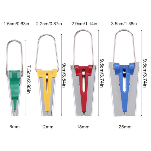 4 Size/set 6/12/18/25mm Fabric Bias Tape Maker 1