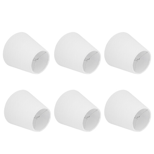 6Pcs White Fabric Lampshades Kit for E14 Bulbs, Modern Minimalist Design
