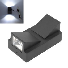 Lámpara de pared LED impermeable de doble cabeza para exteriores 12W blanca resistente a la intemperie