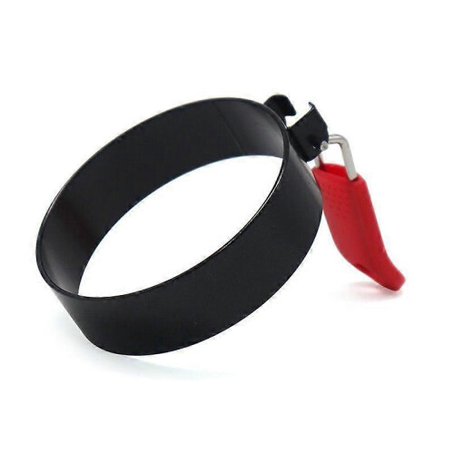 (Red)Egg Ring, Stainless Steel Egg Ring Molds with Anti-scald Handle 1