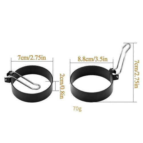 (Orange)Egg Ring, Stainless Steel Egg Ring Molds with Anti-scald Handle 1