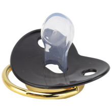 Chupete de silicona Bling 6-18 meses Clips negros 1pc