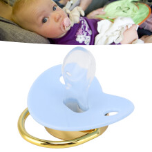 Chupete de silicona azul para 6-18 meses, libre de BPA, con clips