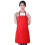 (Red 1)12 Pack Plain Bib Aprons With 2 Pockets - Black Unisex Commercial Apron Bulk 1