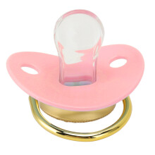 M 6-18 meses Chupete de silicona rosa libre de BPA con strass