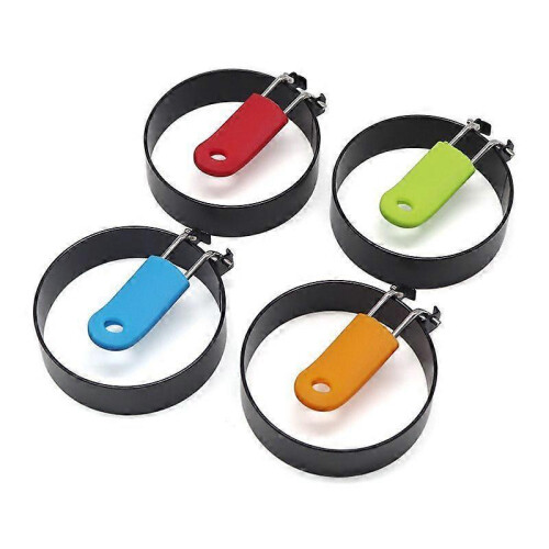 (Green)Egg Ring, Stainless Steel Egg Ring Molds with Anti-scald Handle 2