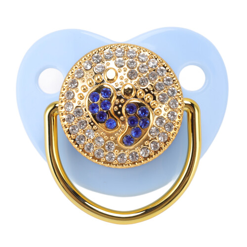 Blau 6-18M Soft-Touch Silikon-Schnuller Bling 1