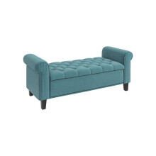 "Pouf per letto - MUVOE - Verde - Ripostiglio nascosto - Carico max. 120 kg - 126 x 48,5 x 47 cm"