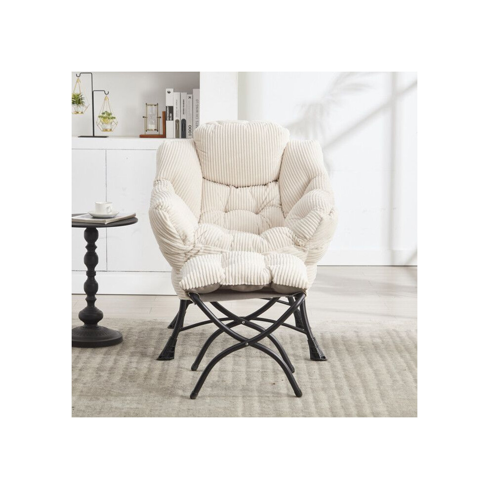 Fauteuil inclinable avec repose-pieds, accoudoirs et poches latérales Fauteuil de lecture avec repose-pieds Fauteuil d'angle blanc