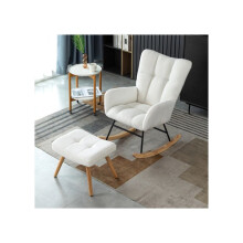 Kallistuva nojatuoli - MUVOE - Ergonominen - Valkoinen - Jalkatuki sisältyy - Korkeus 92 cm