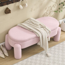 Panca di storage - MUVOE - Rosa - Tessuto in velluto a coste - 104x36x15 cm - Antiscivolo