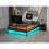 Parc noir avec support réglable, éclairage LED et panier de rangement sous le lit. 3
