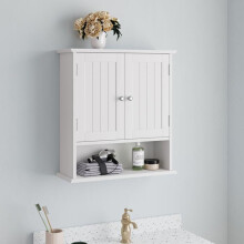 Armadio a muro - MUVOE - Bagno - Bianco - MDF - Mensole regolabili