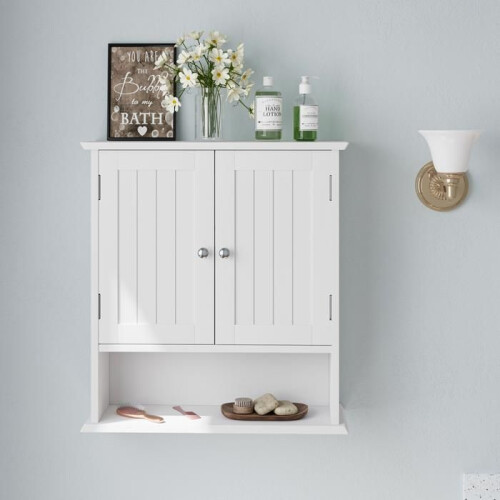Wandkast - MUVOE - Badkamer - Wit - MDF - Verstelbare planken 2