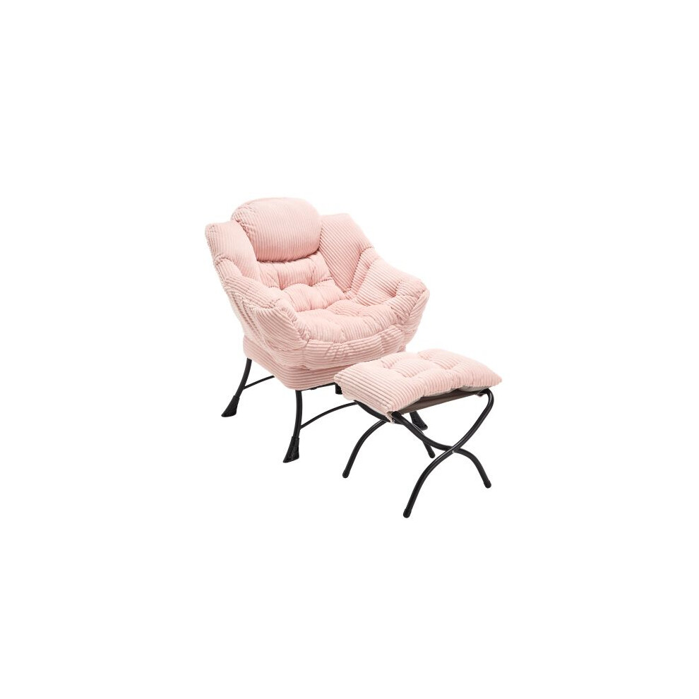 Fauteuil inclinable avec repose-pieds, accoudoirs et poches latérales, fauteuil d'angle rose
