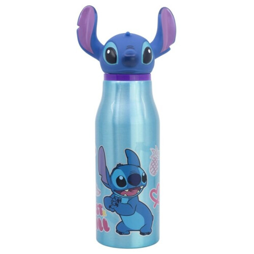 Disney Stitch - Bottiglia in alluminio con tappo 3D 690 ml