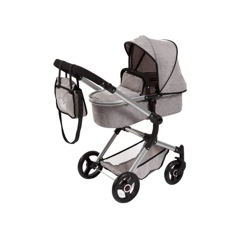 Photos - Doll Bayer Combi Pram Stroller for  Gray -  DESIGN - Neo Vario - Adjustable Handlebar - Protective Hood 