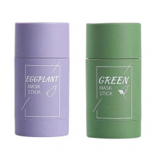(A)Cleansing Facial Mask Stick Green Tea Eggplant Oil Control Pore Shrinkage Blackhead Removal