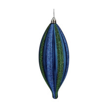Christmas Decoration - Elongated - 8.5 x 3.5 x 19 cm - Blue and Green - PVC