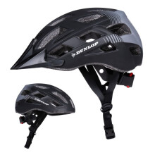 Casco per bici - Dunlop - Taglia L - Nero - 6 luci LED - Regolabile 58-61 cm