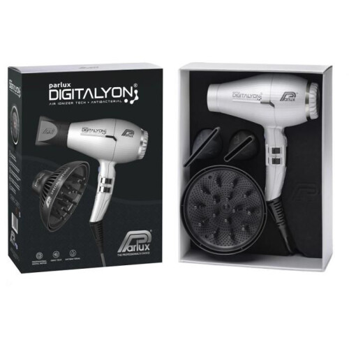 Parlux Haartrockner Digitalyon silber mit SoftStyler Magic Sense 1