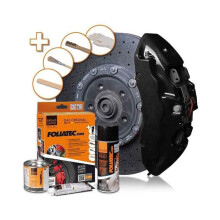 FOLITEC FT2164 BRAKE CALIPER PAINT CAR VAN BIKE BLACK 3 PIECES GLOSS