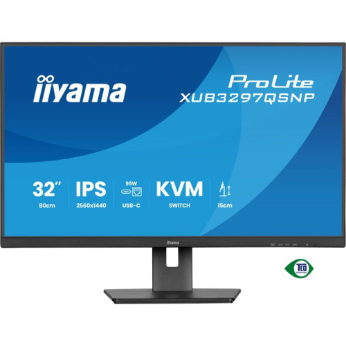 iiyama Monitor - IIYAMA - ProLite XUB3297QSNP-B1 - 32 polegadas - QHD - IPS - USB-C 1