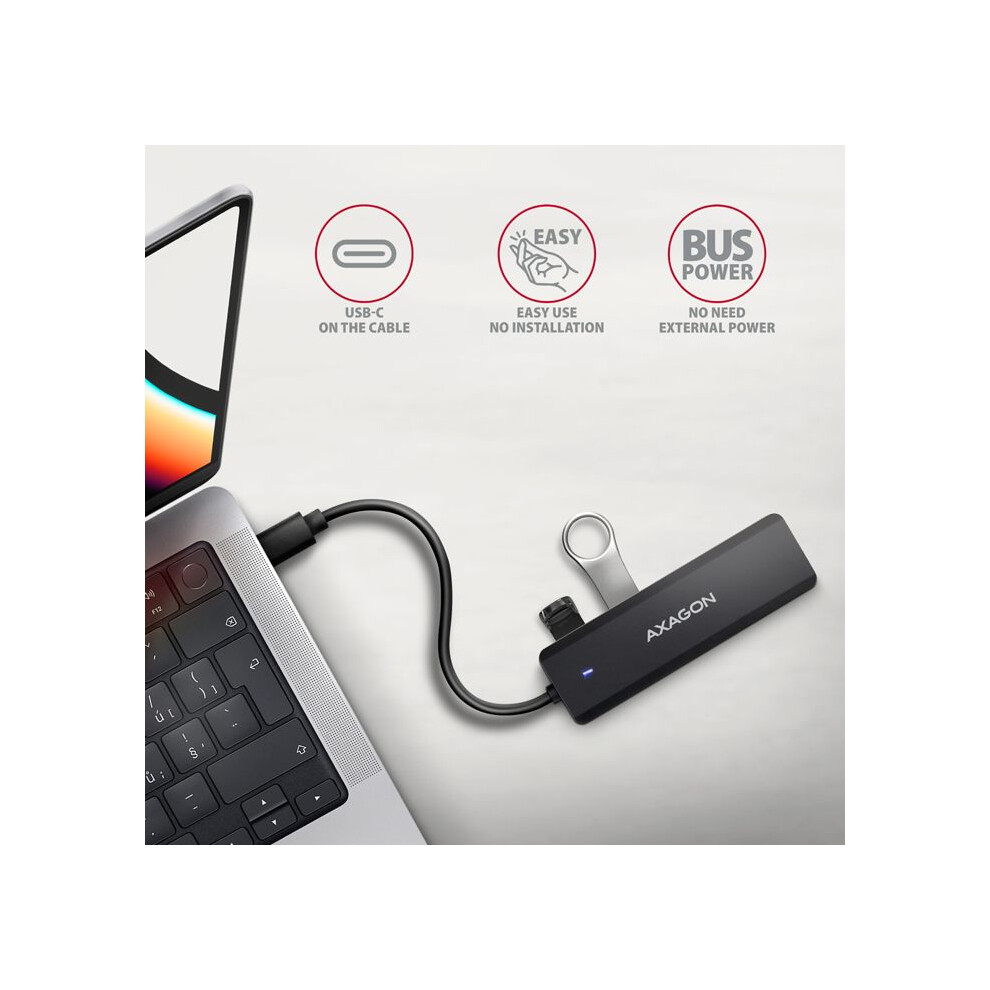 AXAGON SuperSpeed USB-C Reise-Hub USB-Hubs - USB 32 - 4 - Schwarz - Bild 4